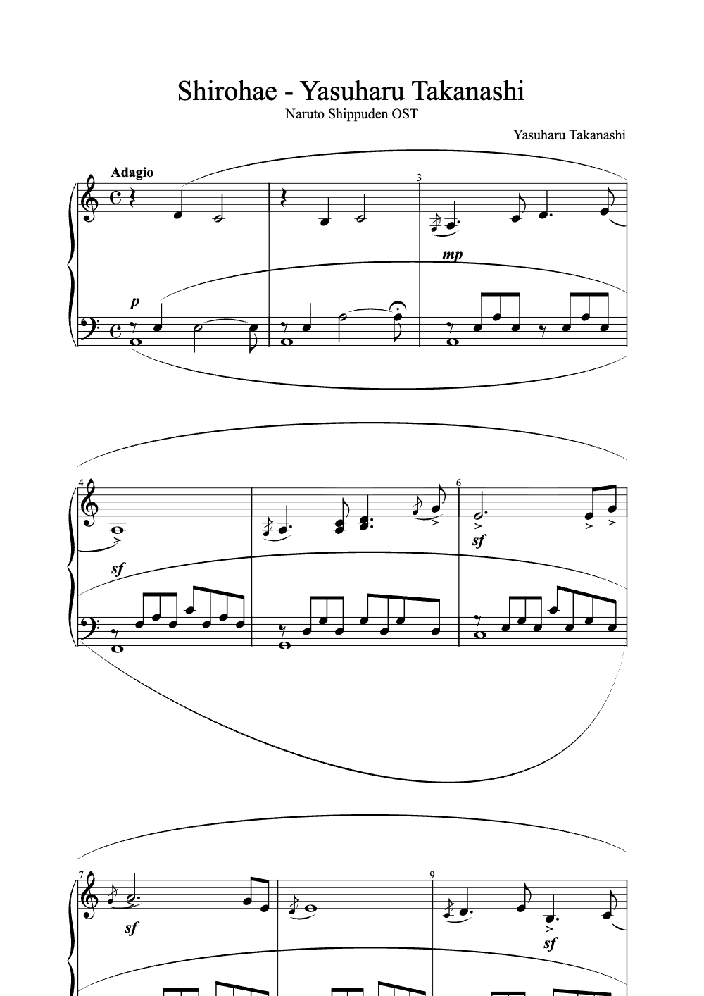 Sheet music preview for Shirohae