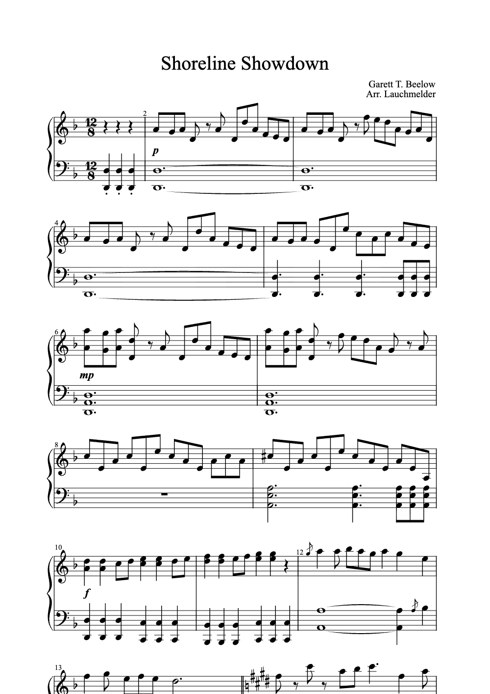 Sheet music preview for Shoreline Showdown