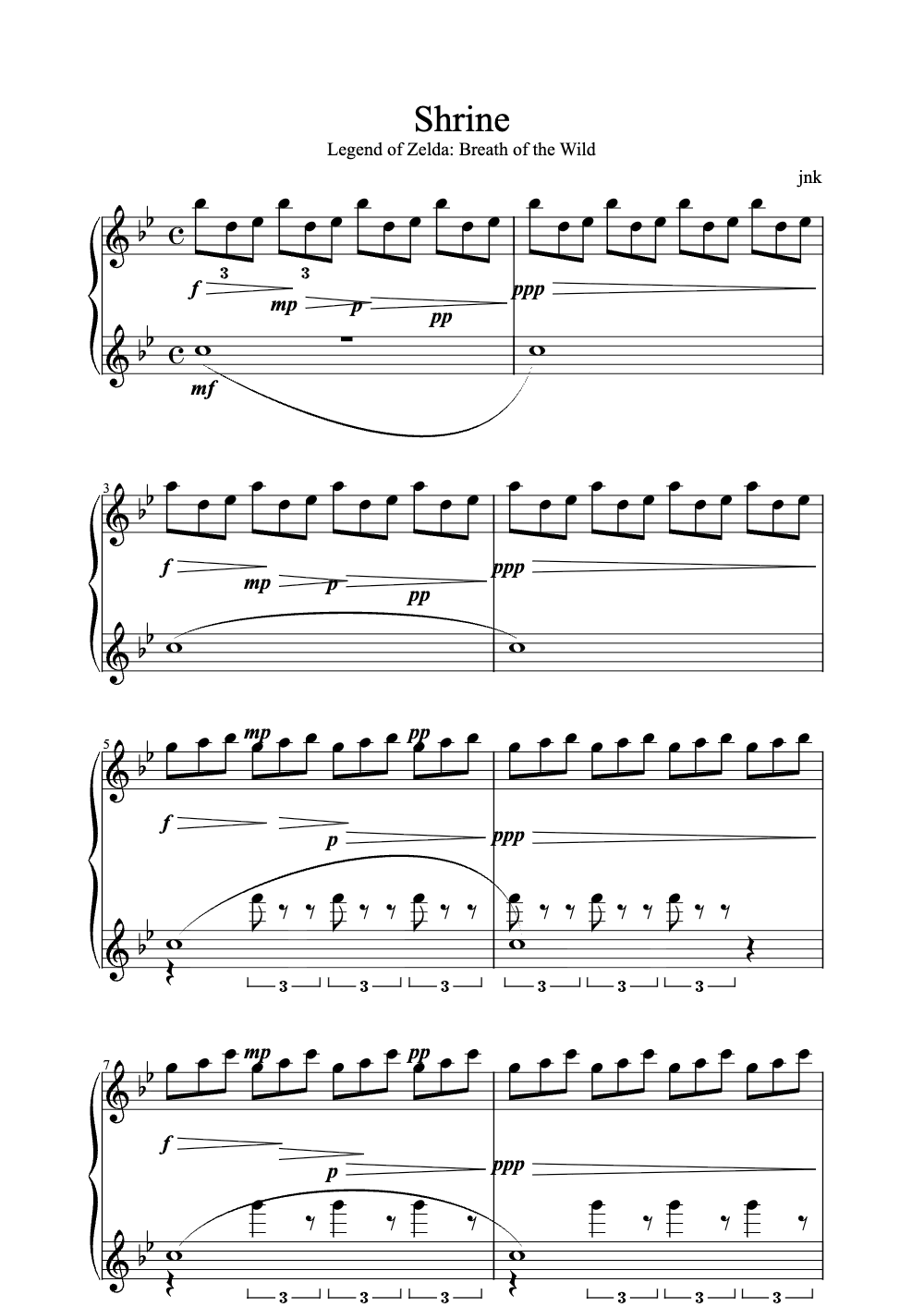 Sheet music preview for Shrine