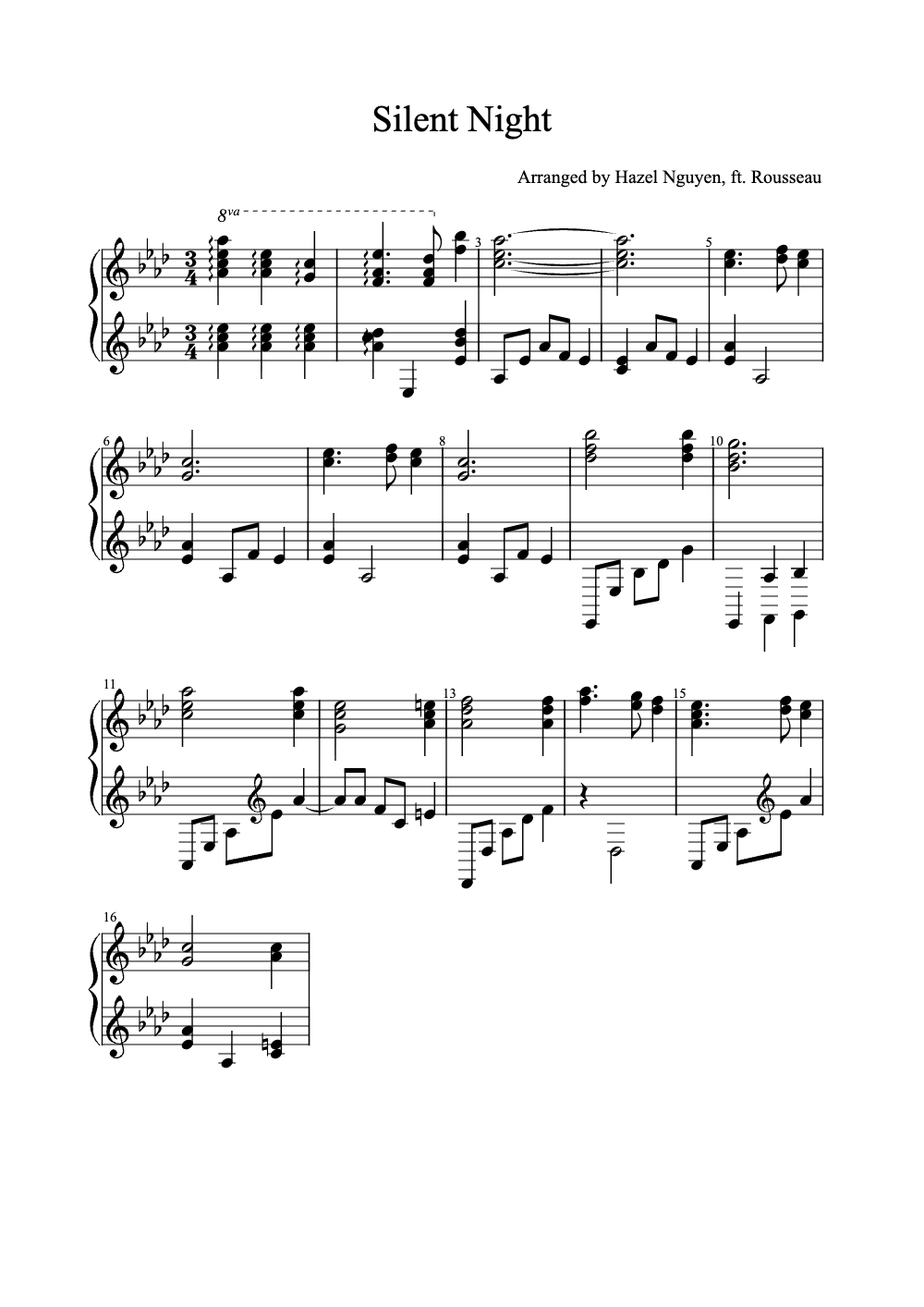 Sheet music preview for Silent Night