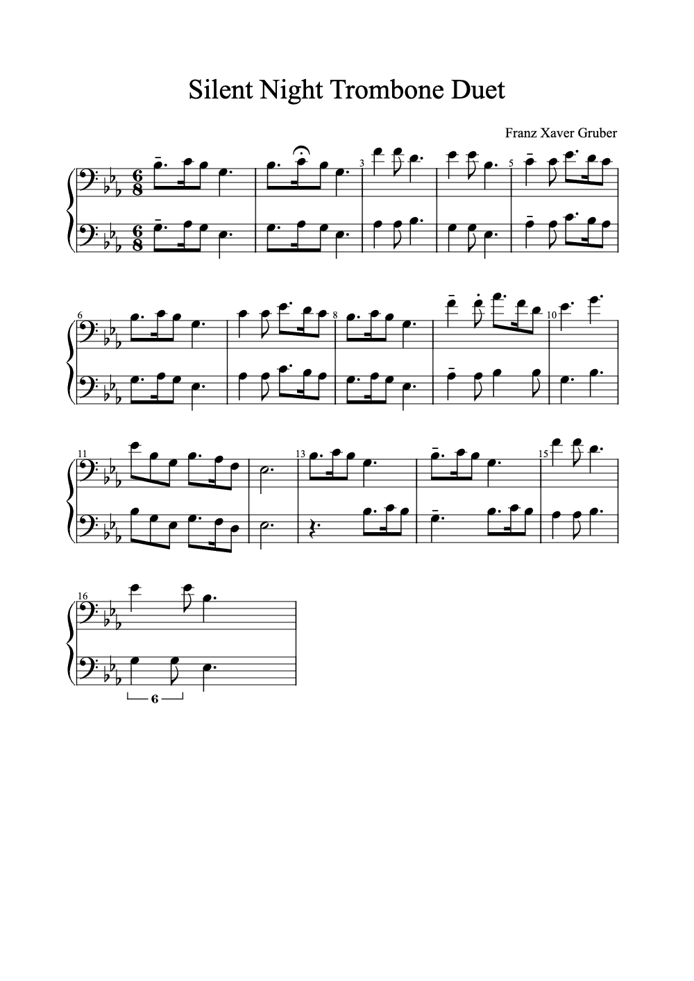 Sheet music preview for Silent Night