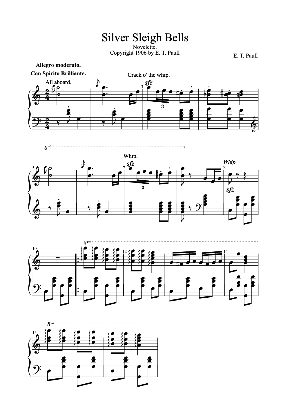 Sheet music preview for Silver Sleigh Bells