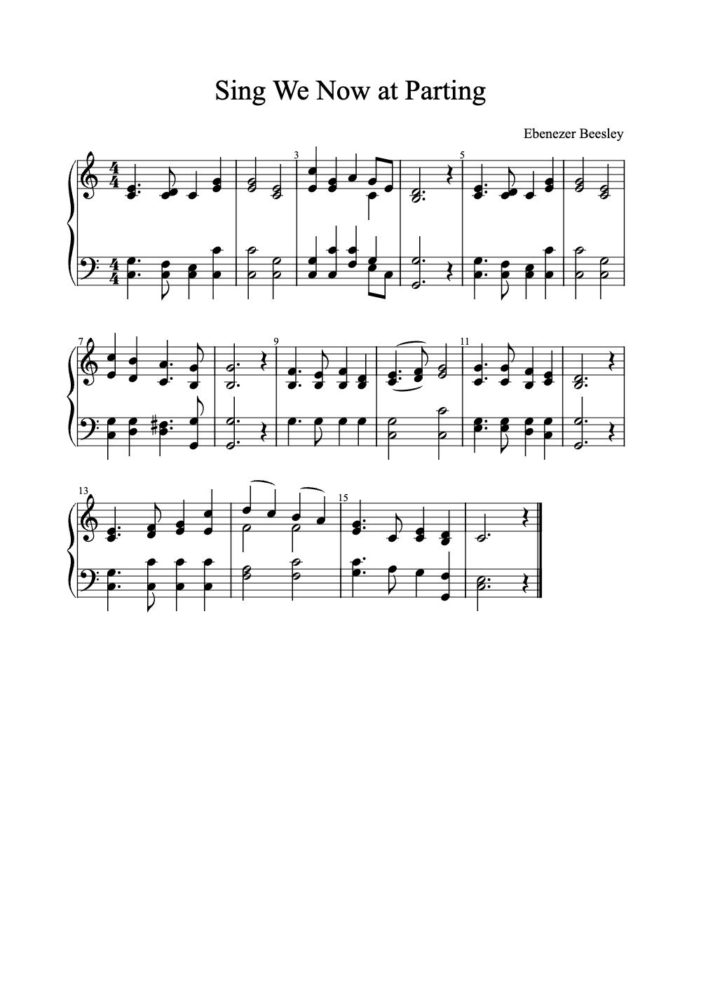 Sheet music preview for Sing We Now at Parting