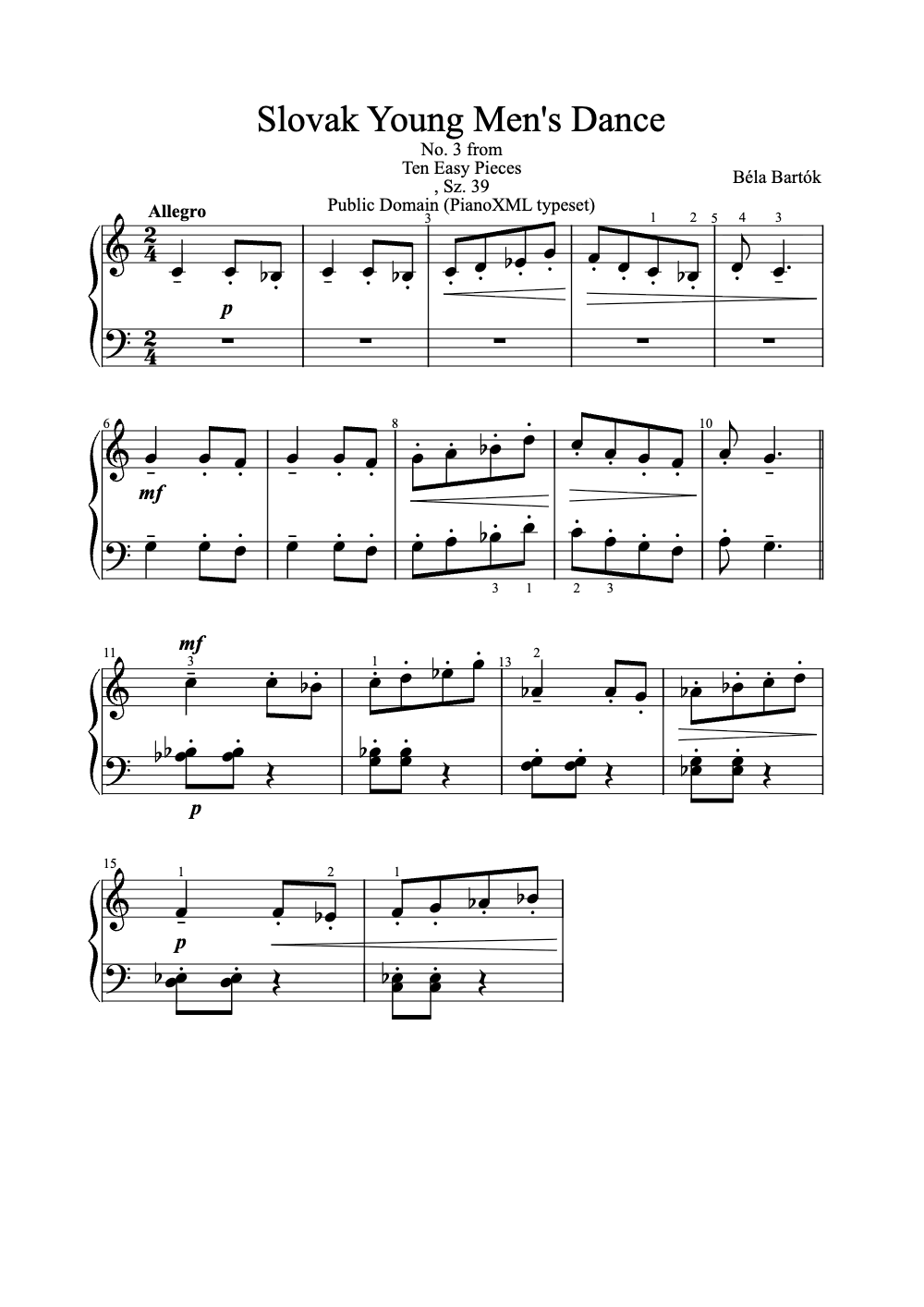 Sheet music preview for Slovak Young Men's Dance