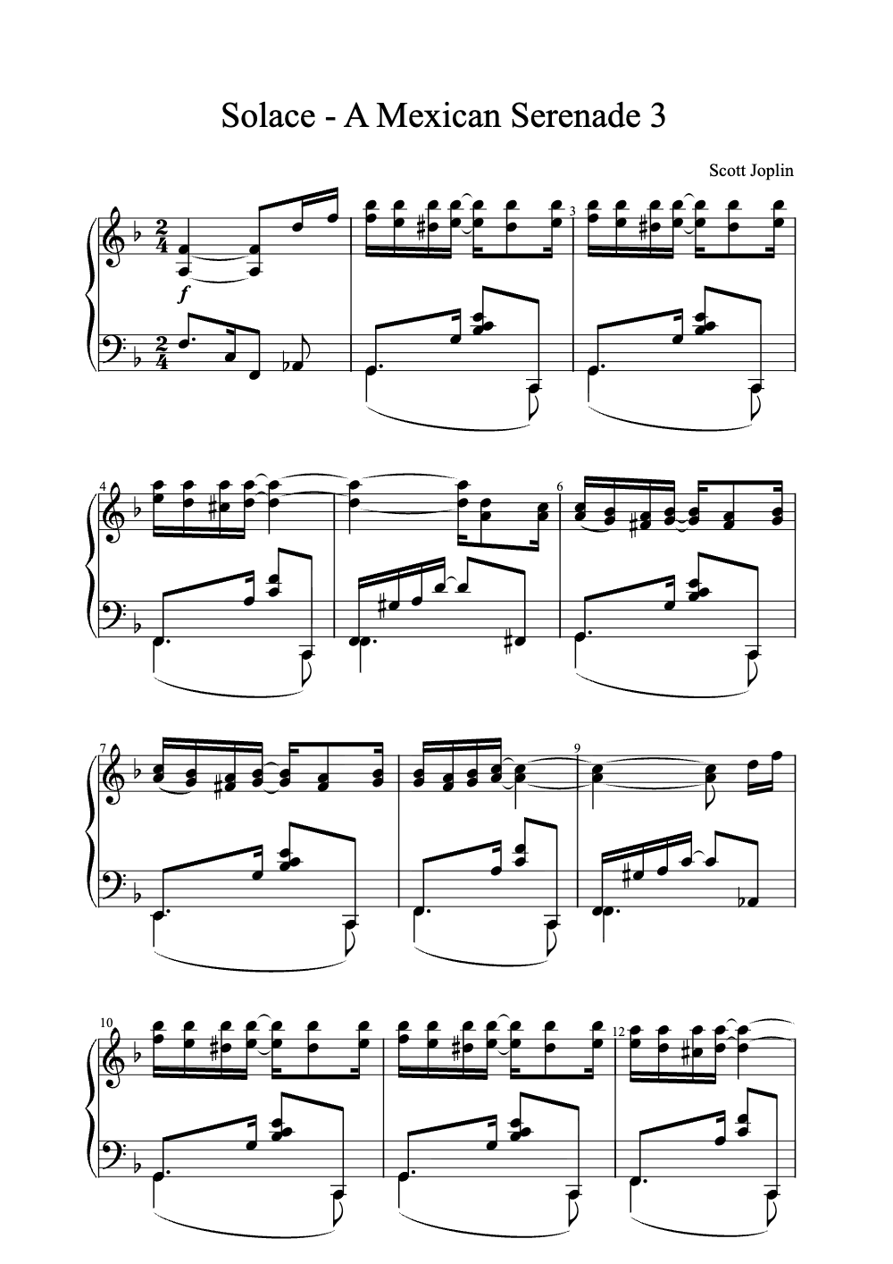 Sheet music preview for Solace