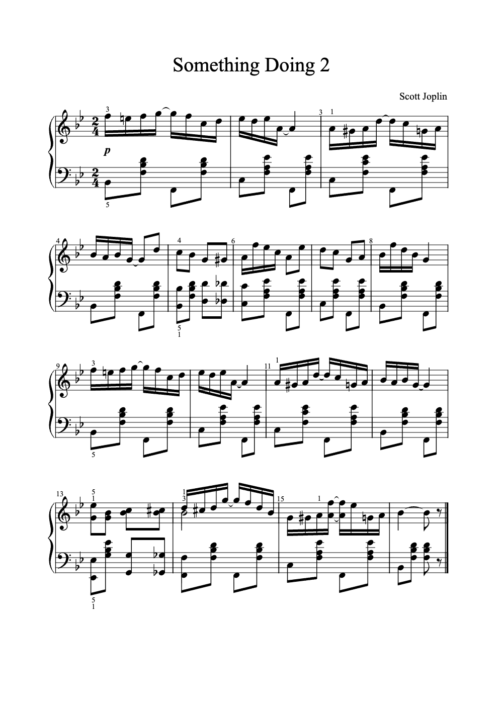 Sheet music preview for Something Doing 2