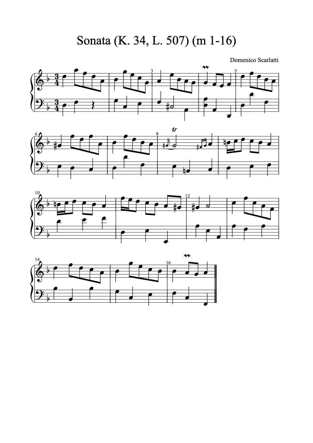 Sheet music preview for Sonata