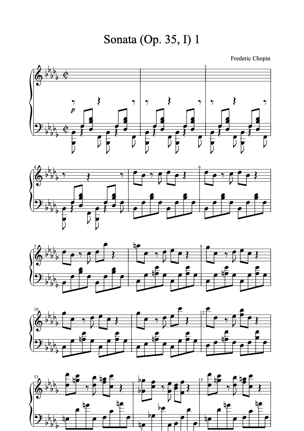 Sheet music preview for Sonata (Op. 35, I)