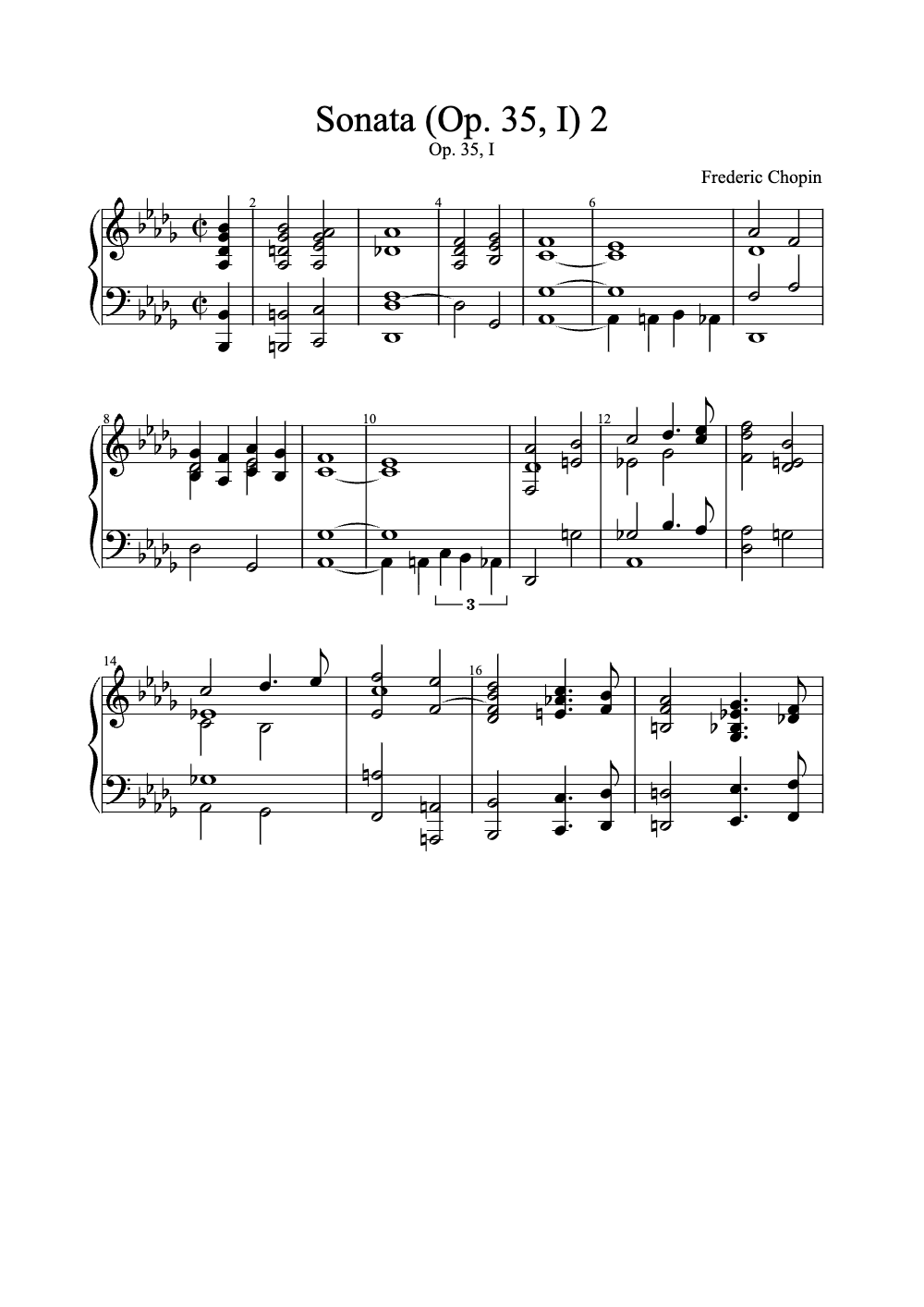 Sheet music preview for Sonata in B-flat minor, Op. 35: I