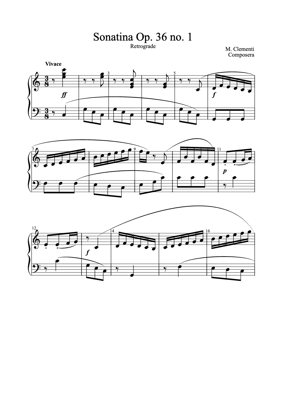 Sheet music preview for Sonatina Op. 36 No. 1