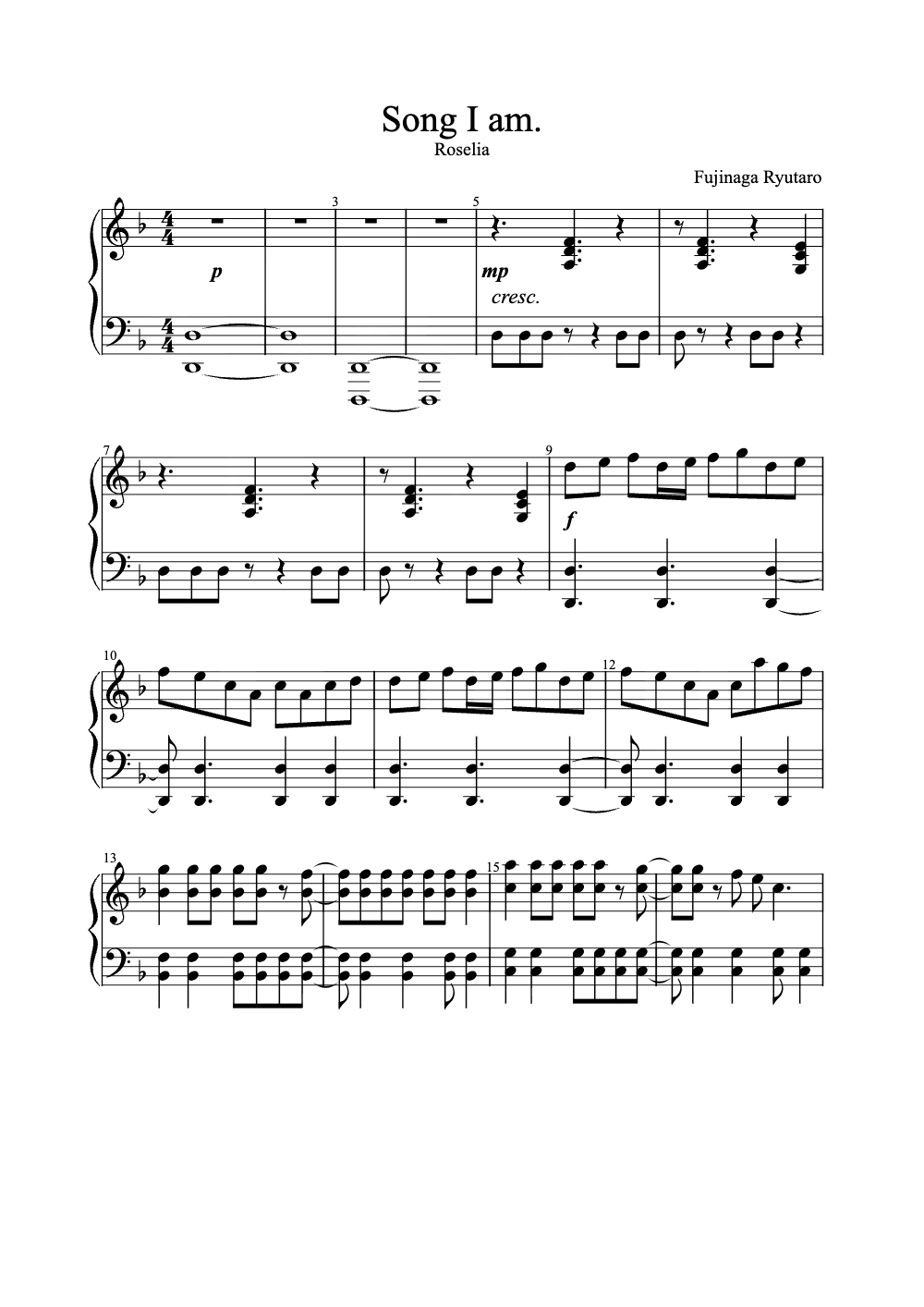 Sheet music preview for Song I Am