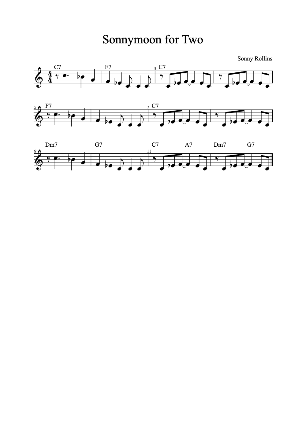 Sheet music preview for Sonnymoon for Two