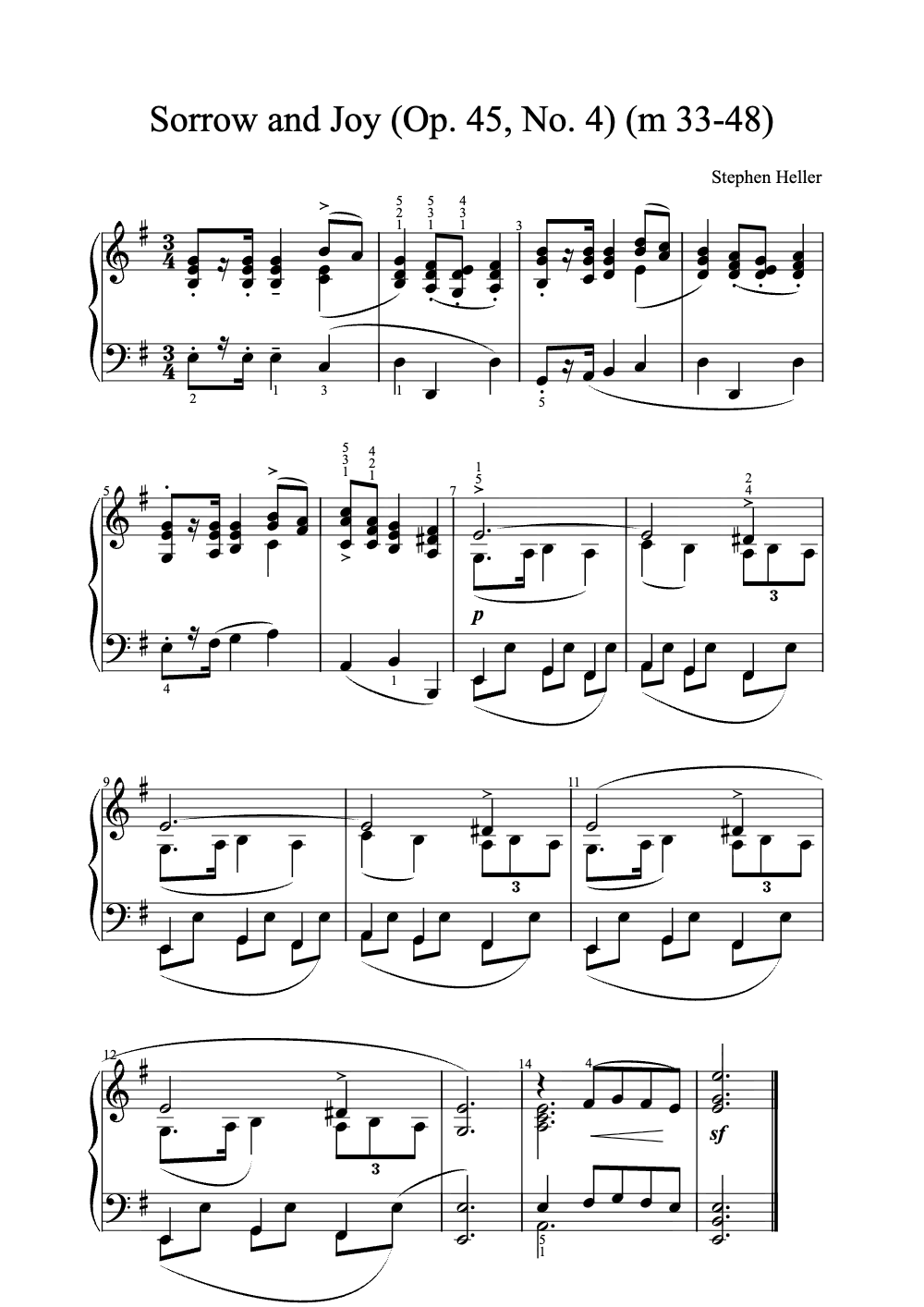 Sheet music preview for Sorrow and Joy