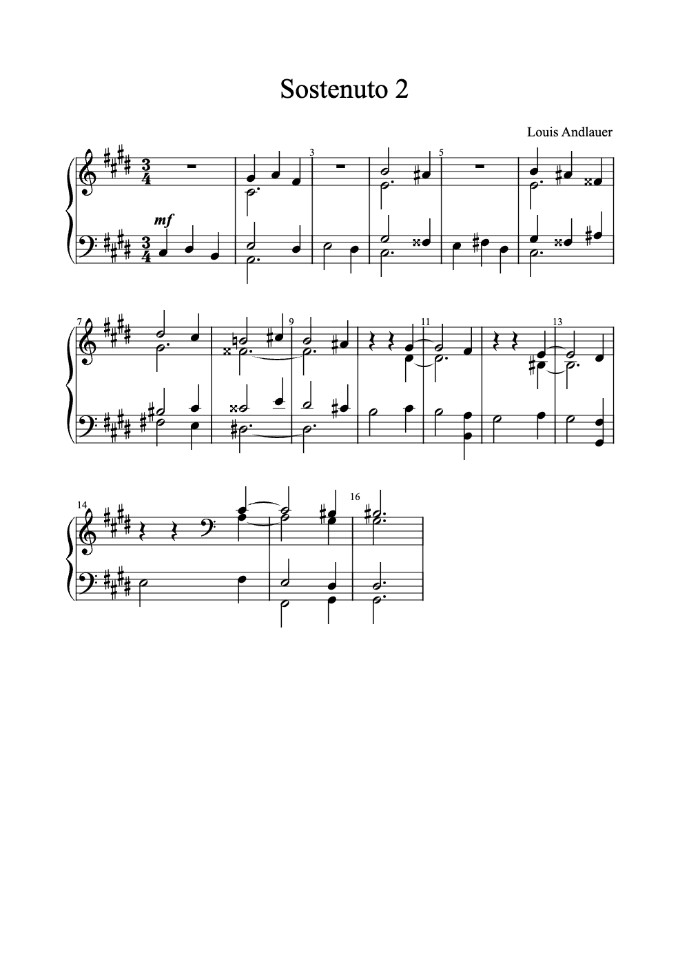 Sheet music preview for Sostenuto 2