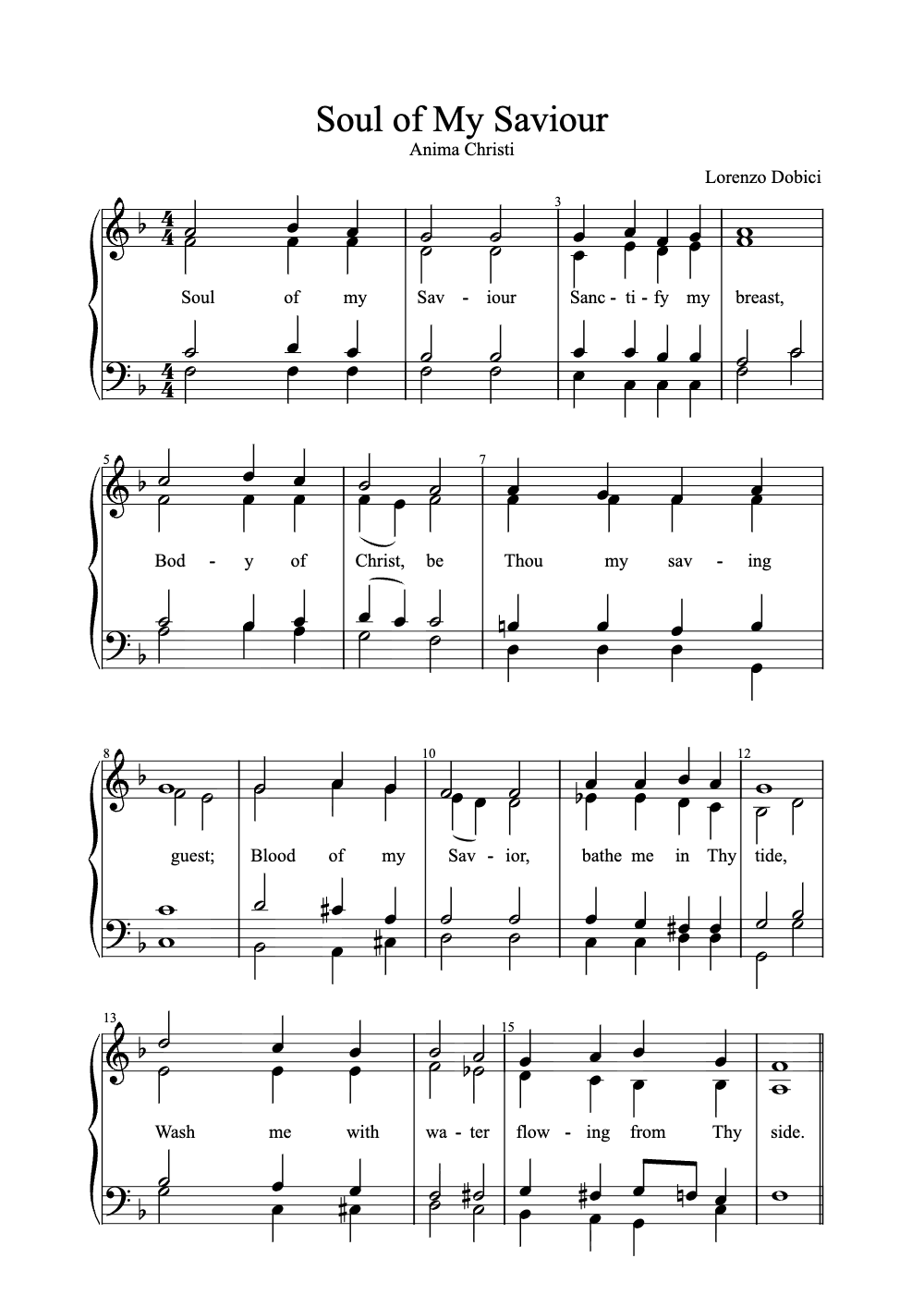 Sheet music preview for Soul of My Saviour