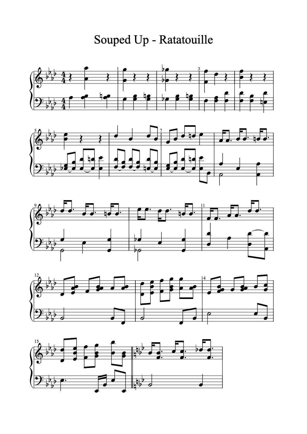 Sheet music preview for Souped Up