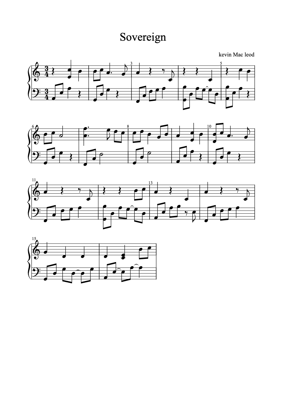 Sheet music preview for Sovereign