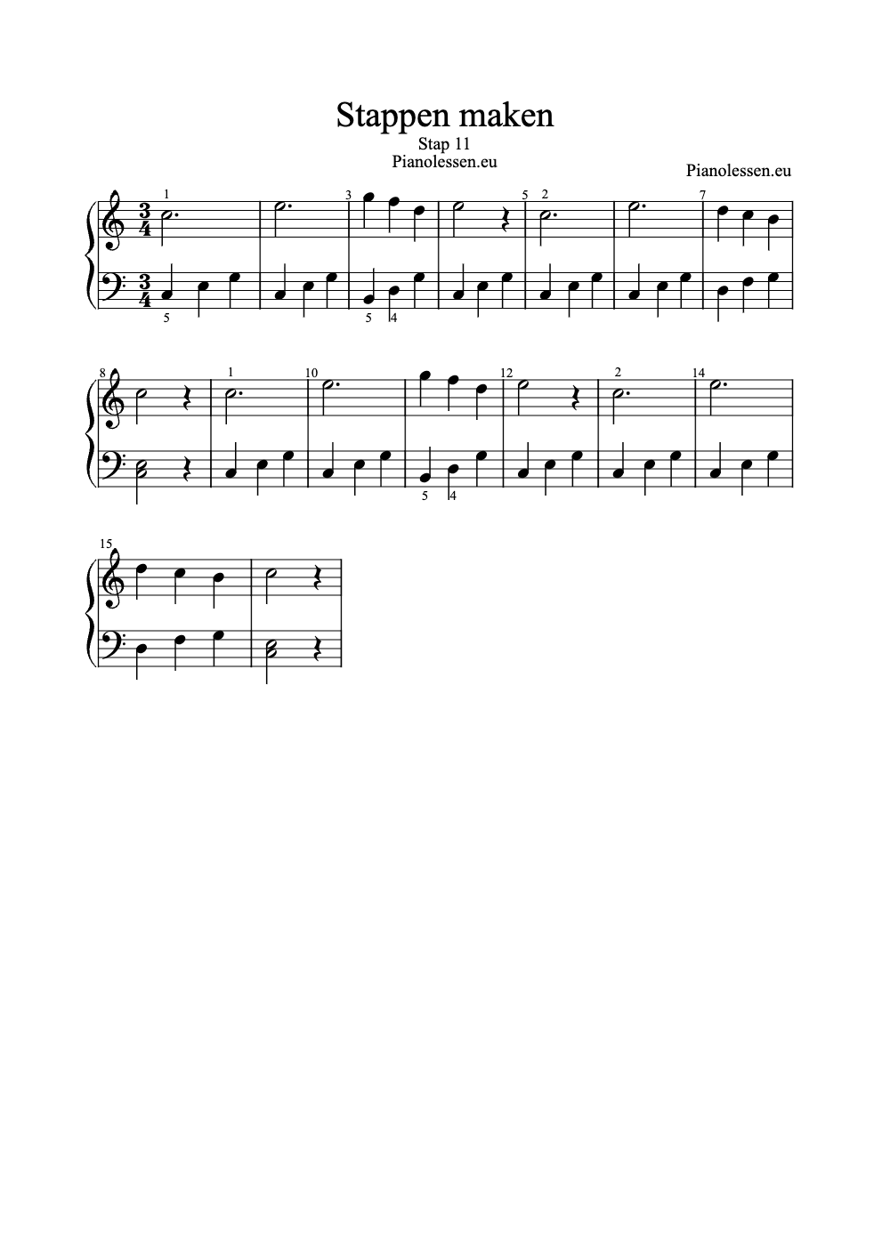 Sheet music preview for Stappen Maken