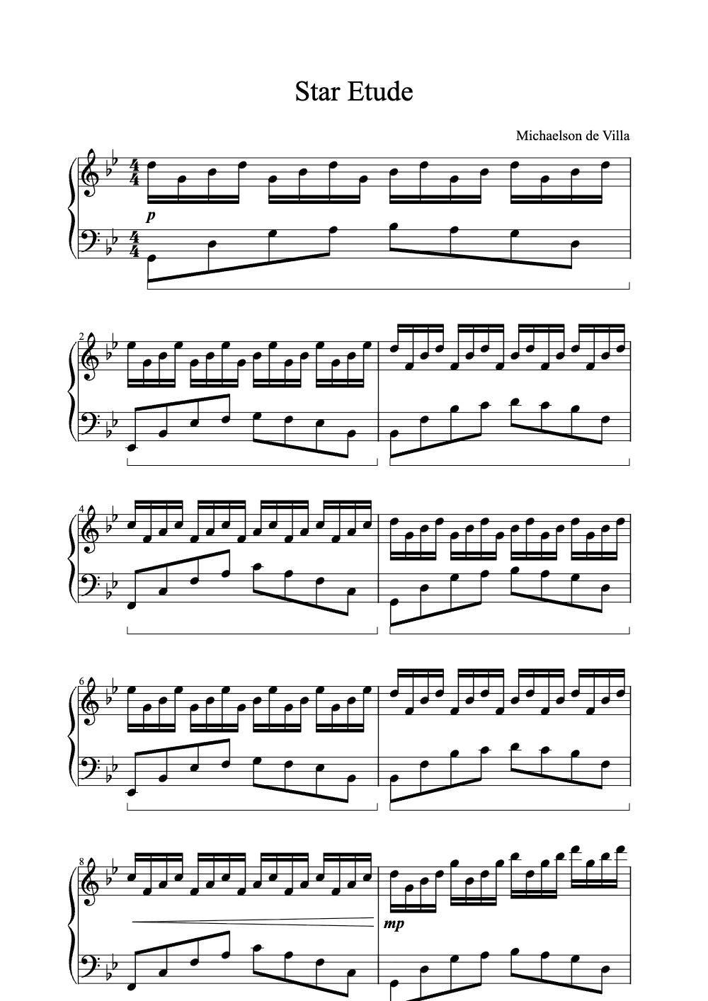 Sheet music preview for Star Etude