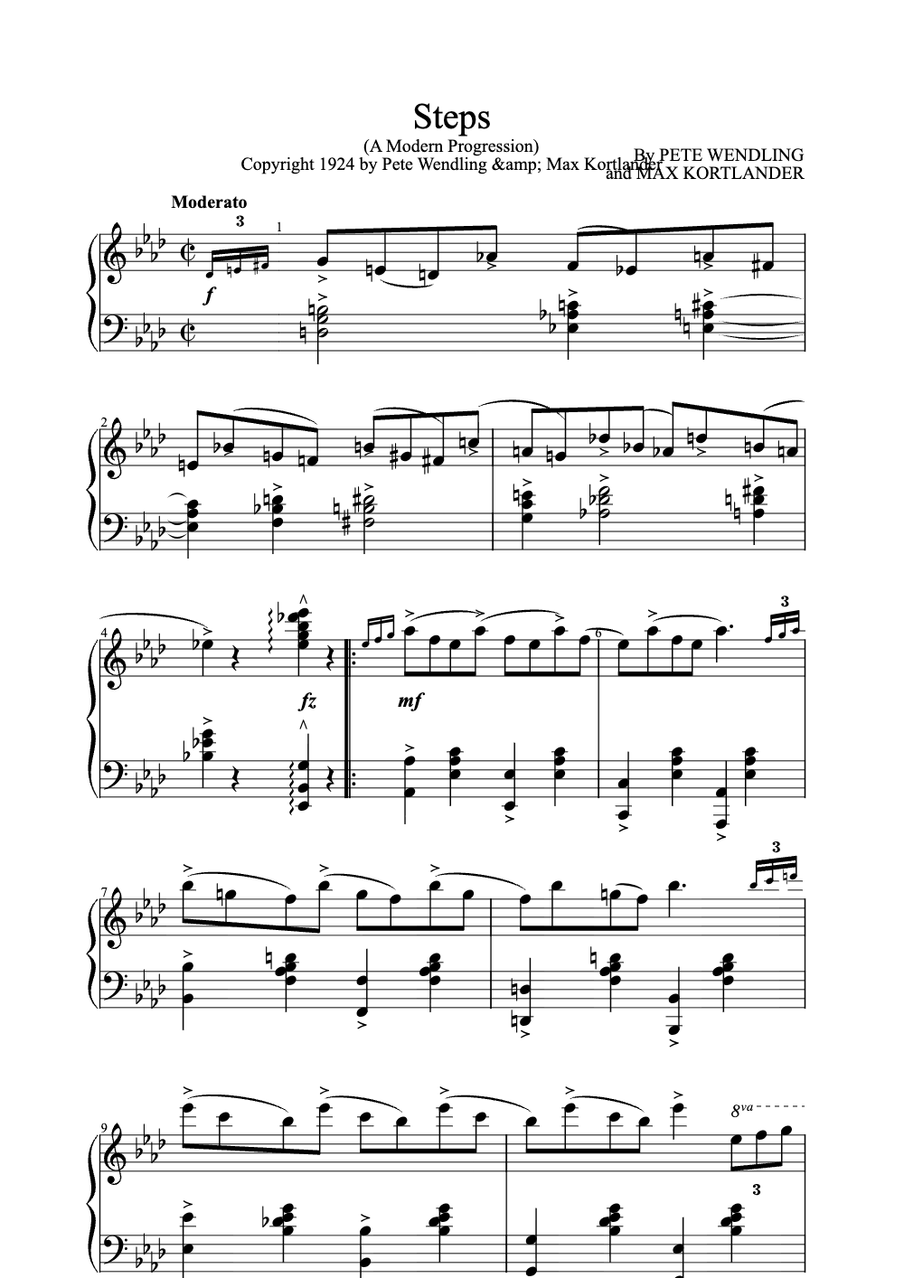 Sheet music preview for Steps