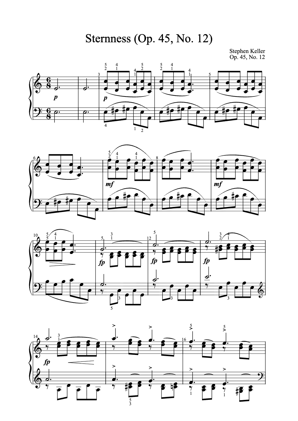 Sheet music preview for Sternness