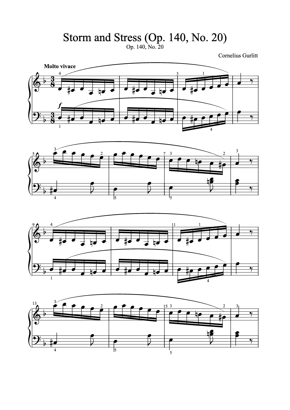 Sheet music preview for Storm and Stress