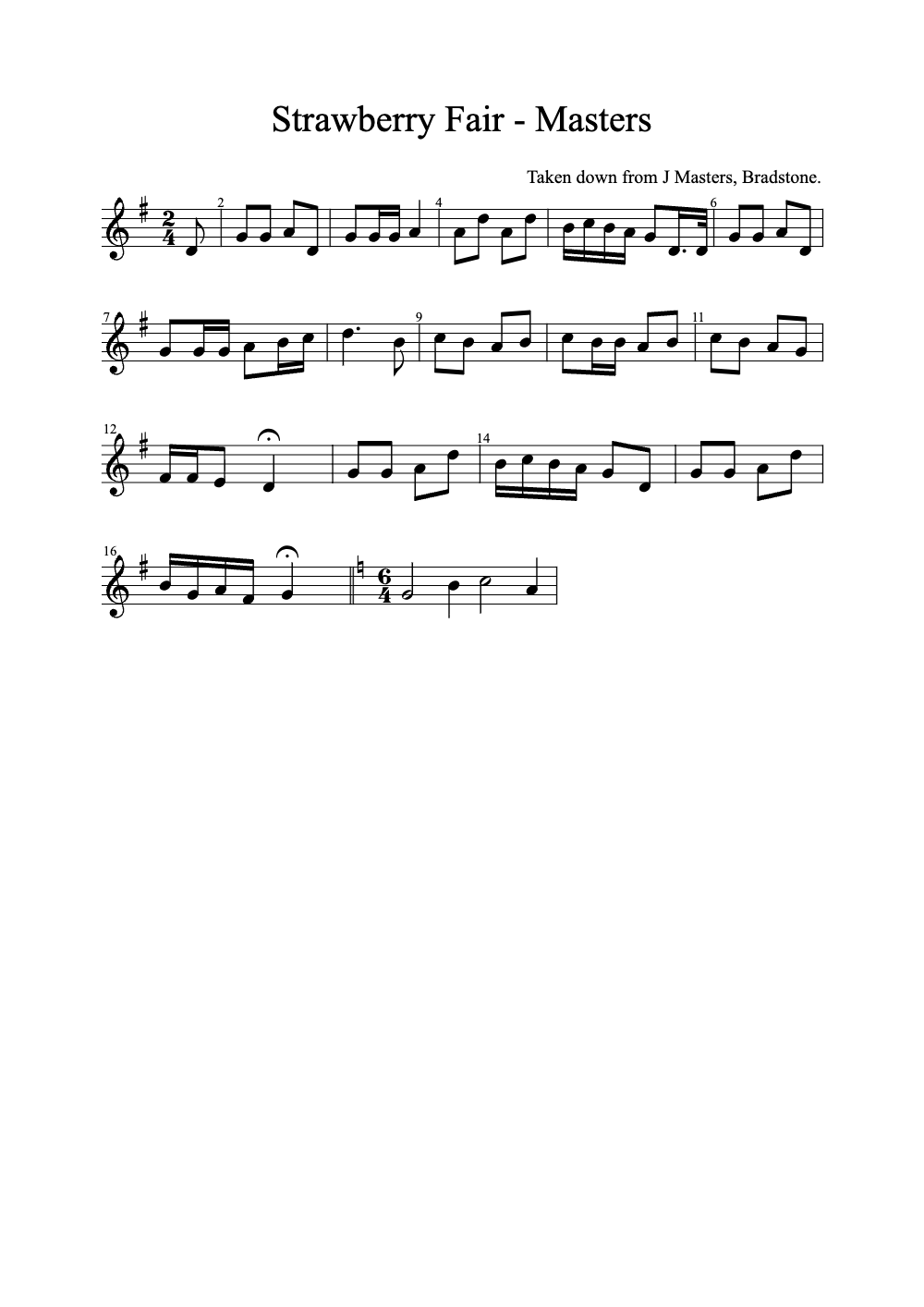 Sheet music preview for Strawberry Fair