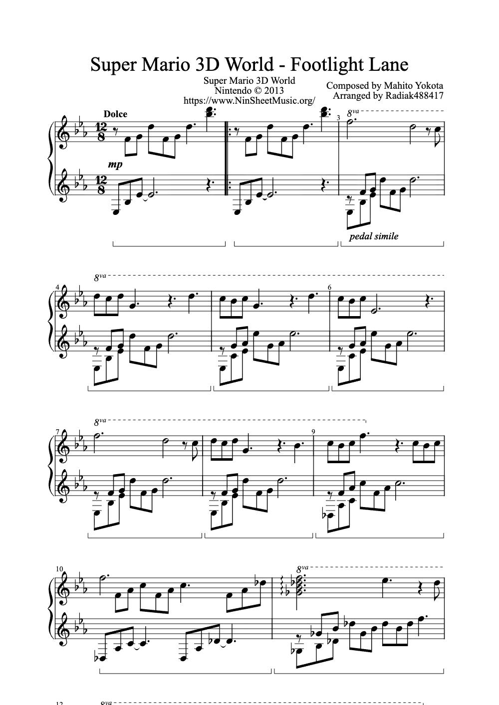 Sheet music preview for Footlight Lane