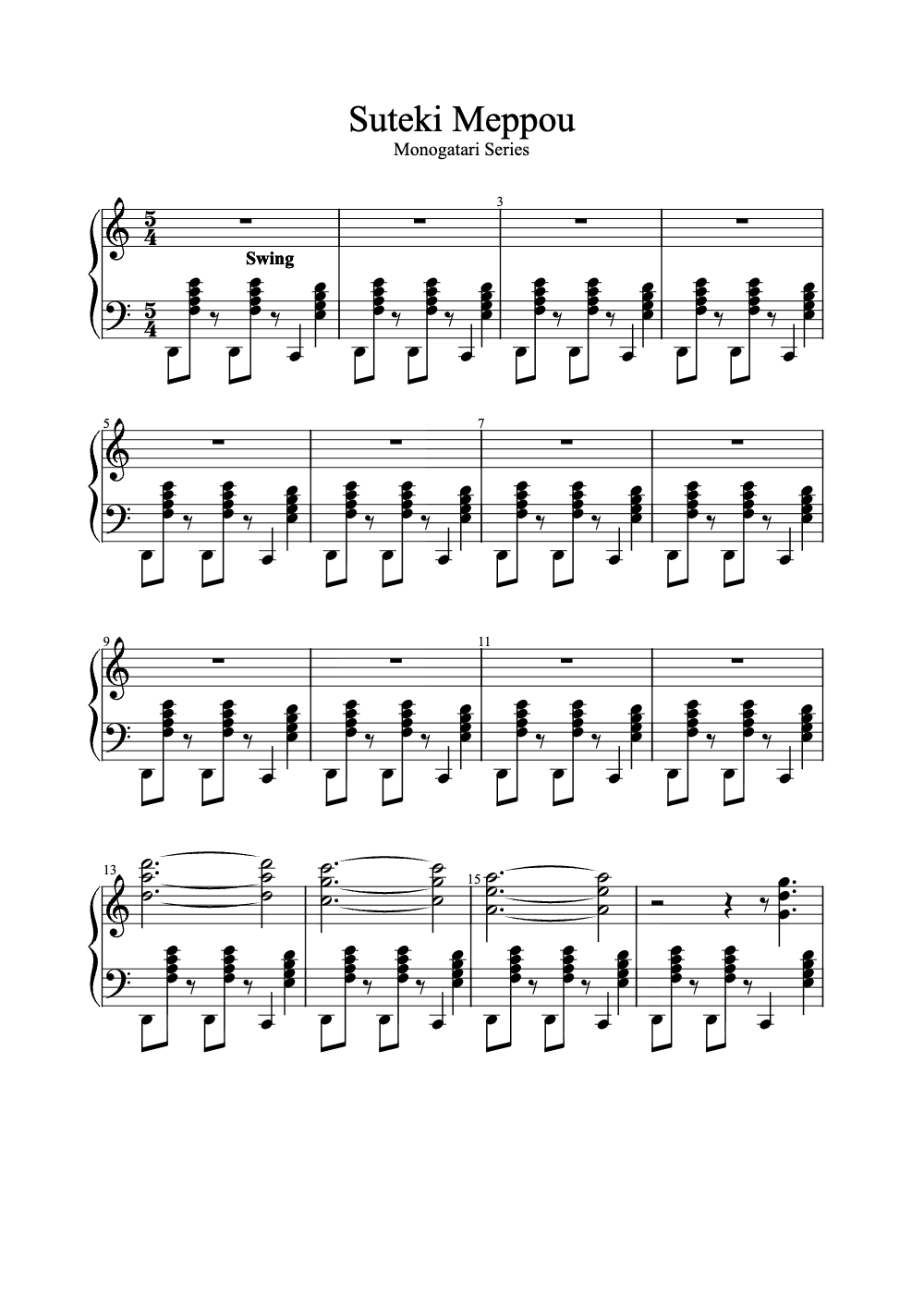 Sheet music preview for Suteki Meppou