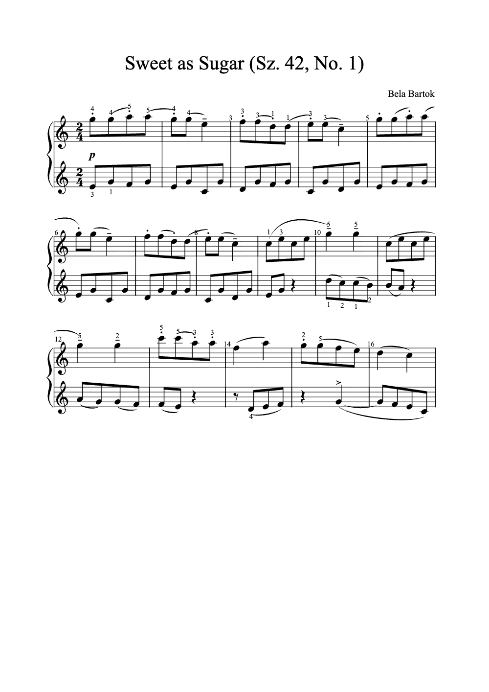 Sheet music preview for Sweet as Sugar