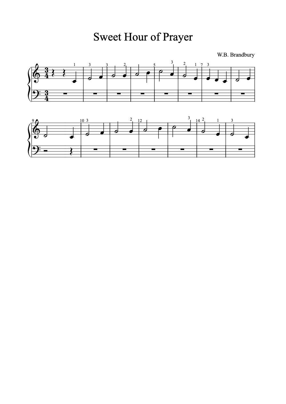 Sheet music preview for Sweet Hour of Prayer