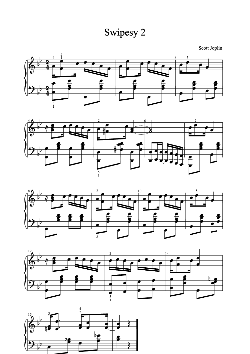 Sheet music preview for Swipesy 2