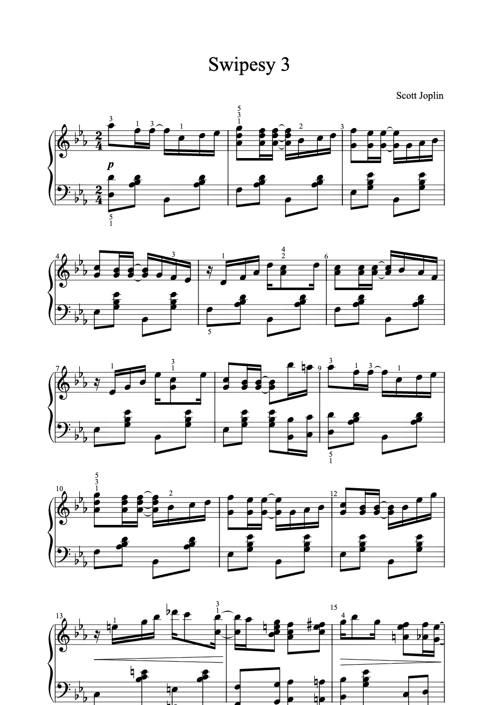 Sheet music preview for Swipesy 3