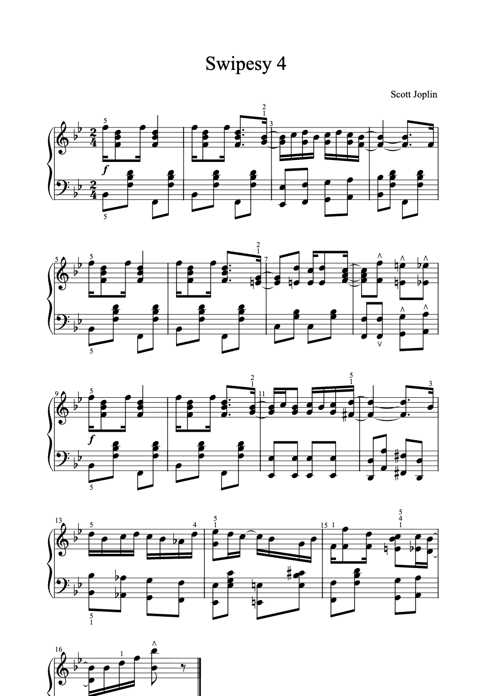Sheet music preview for Swipesy 4