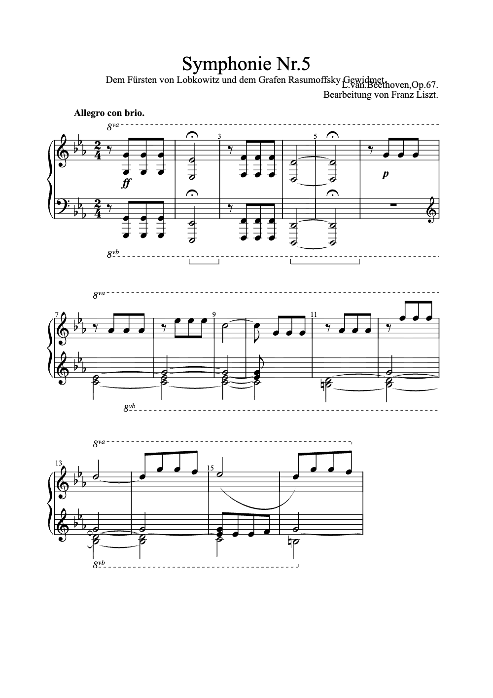 Sheet music preview for Symphony No. 5