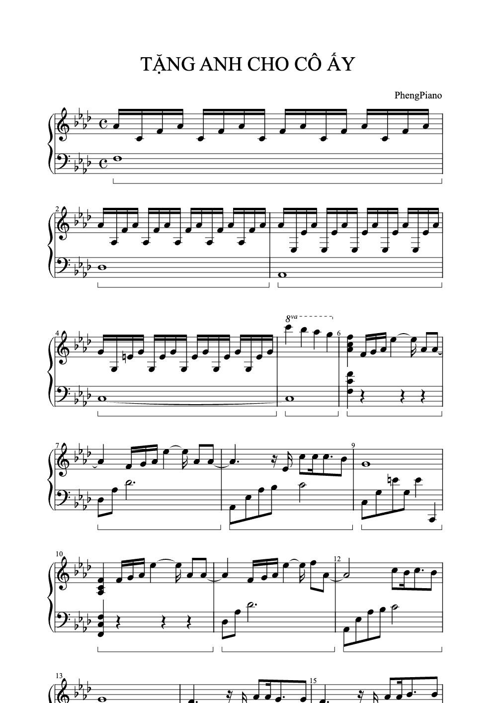 Sheet music preview for Tặng Anh Cho Cô Ấy