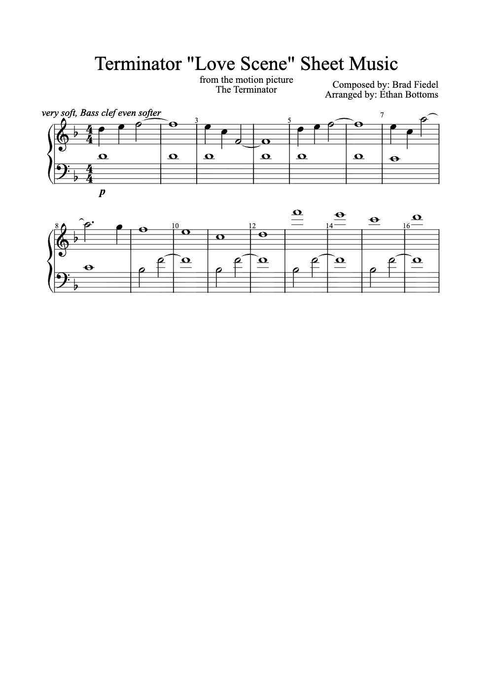 Sheet music preview for Love Scene