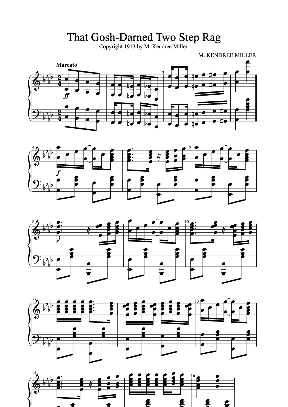 Sheet music preview for That Gosh-Darned Two Step Rag
