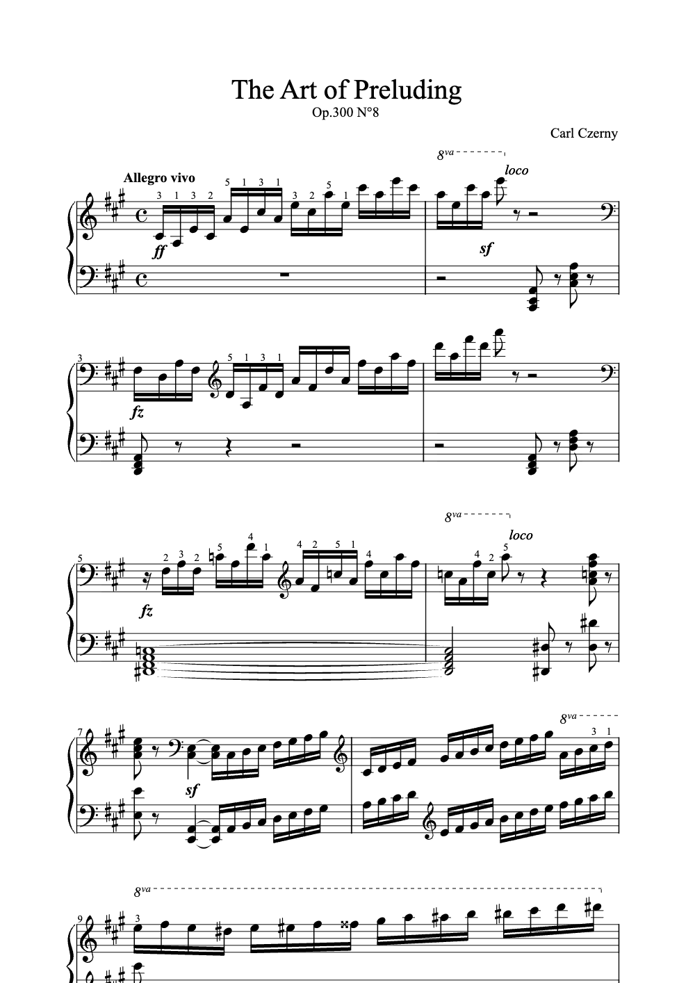Sheet music preview for The Art of Preluding