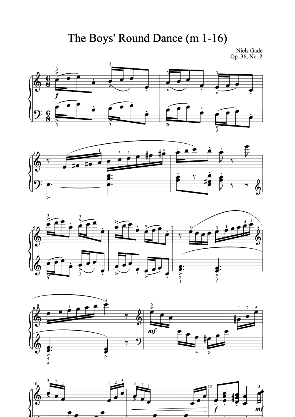 Sheet music preview for The Boys' Round Dance