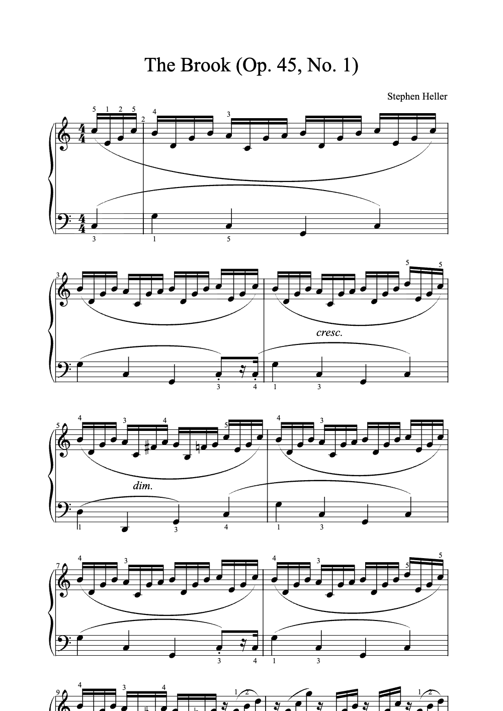 Sheet music preview for The Brook