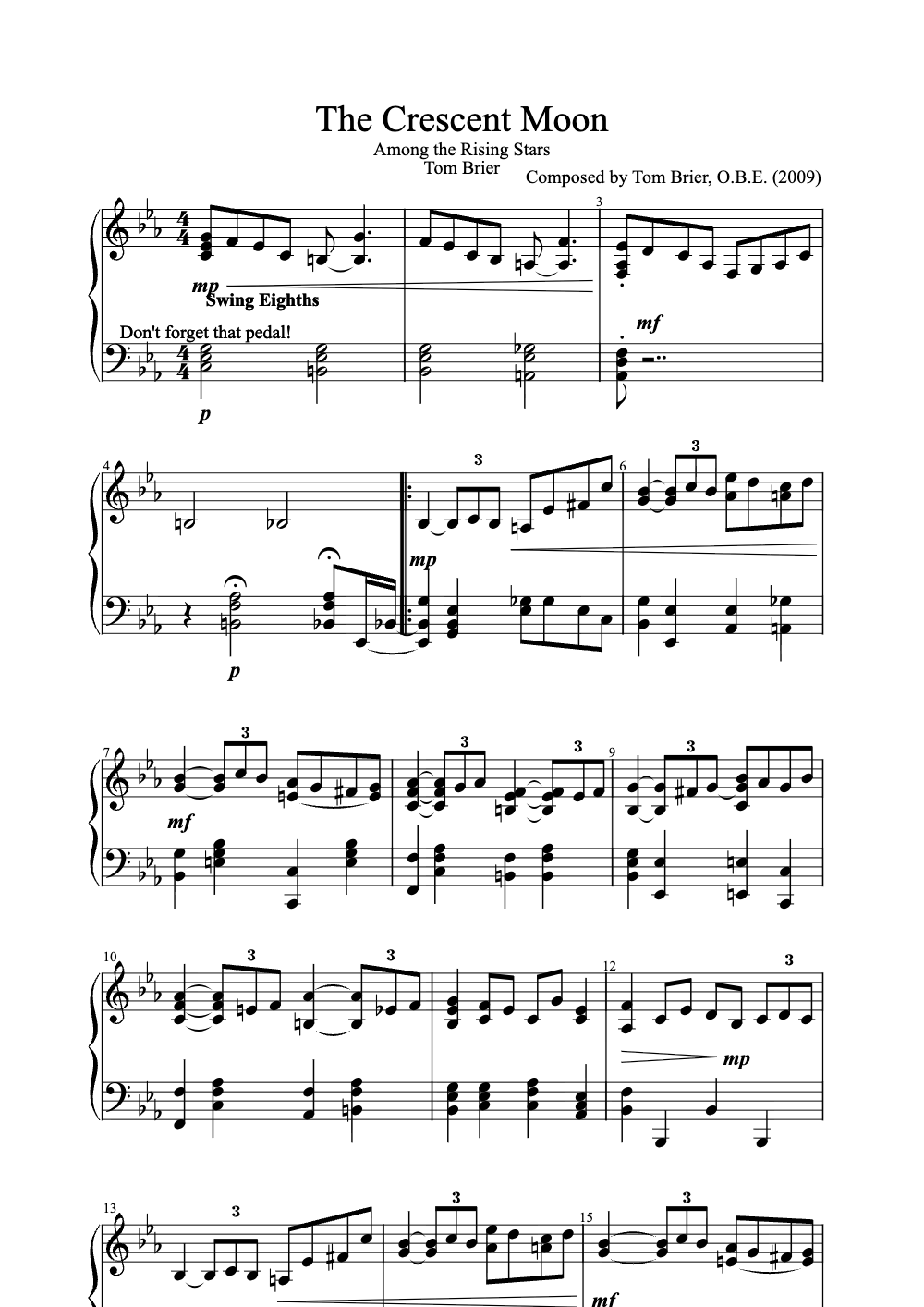 Sheet music preview for The Crescent Moon