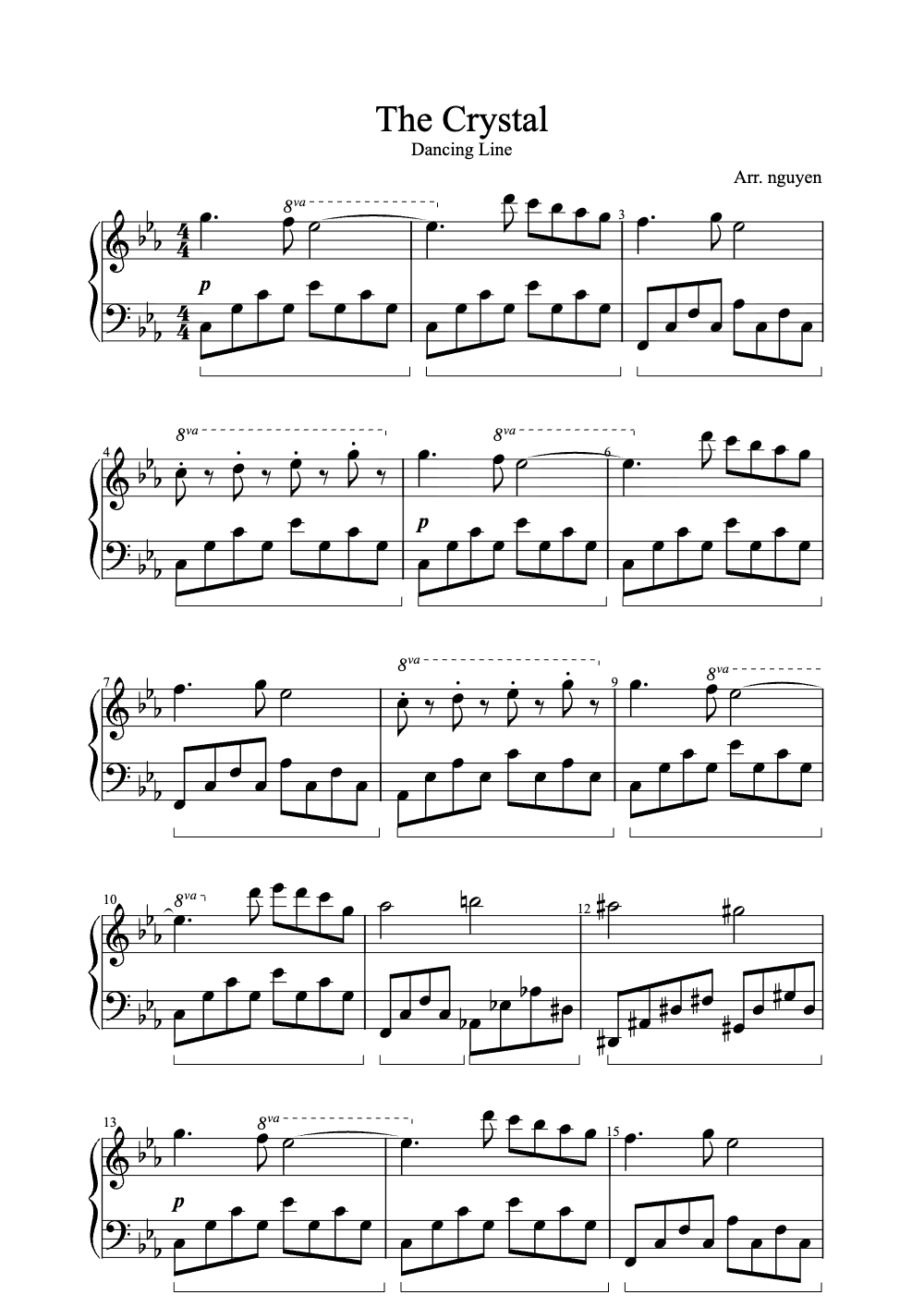Sheet music preview for The Crystal