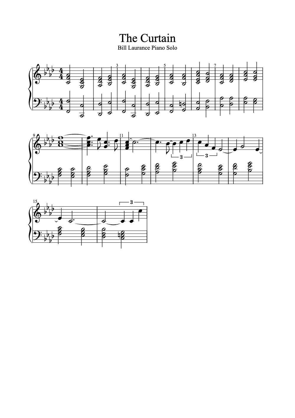 Sheet music preview for The Curtain