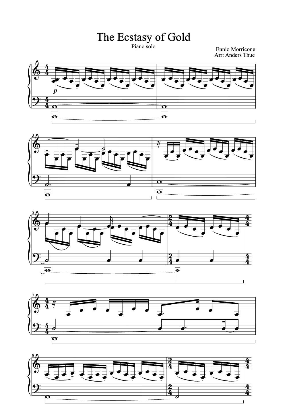 Sheet music preview for The Ecstasy of Gold