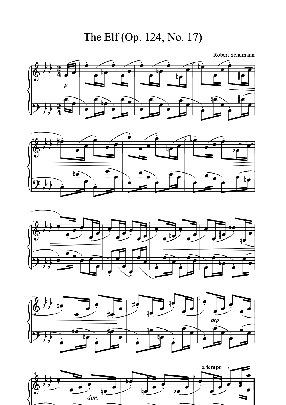 Sheet music preview for The Elf