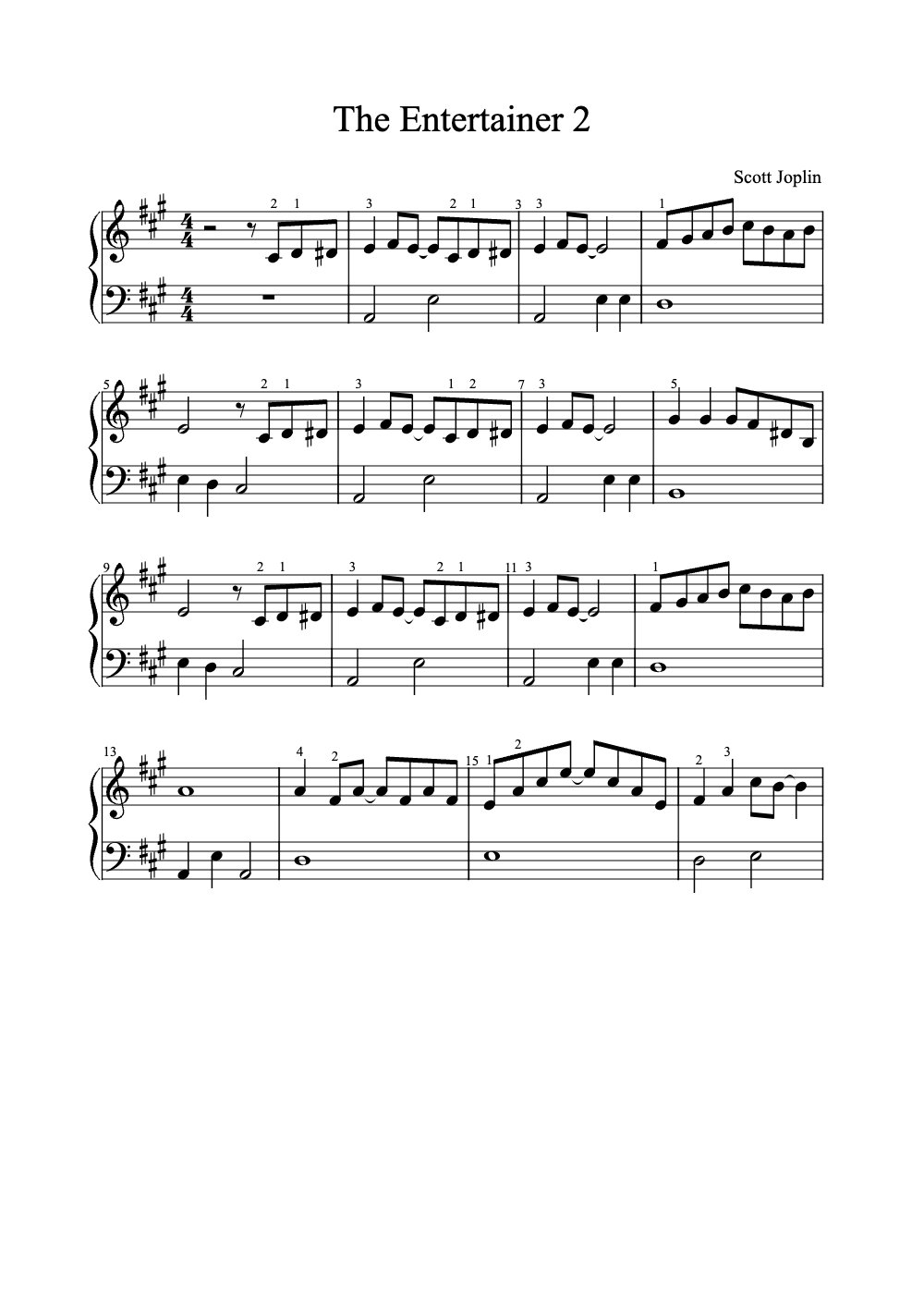 Sheet music preview for The Entertainer