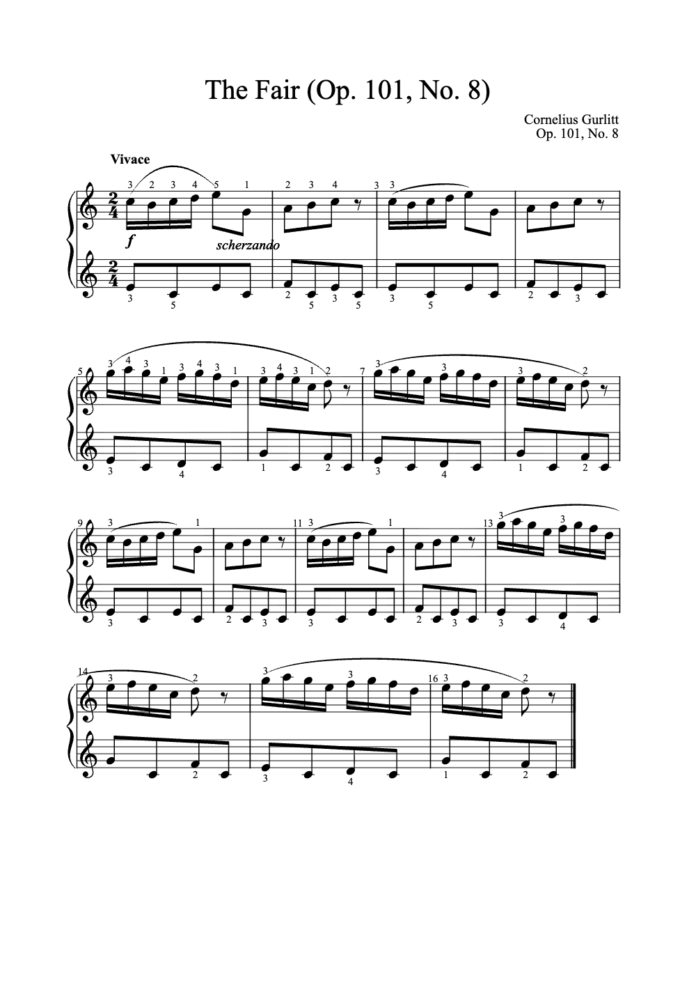Sheet music preview for The Fair