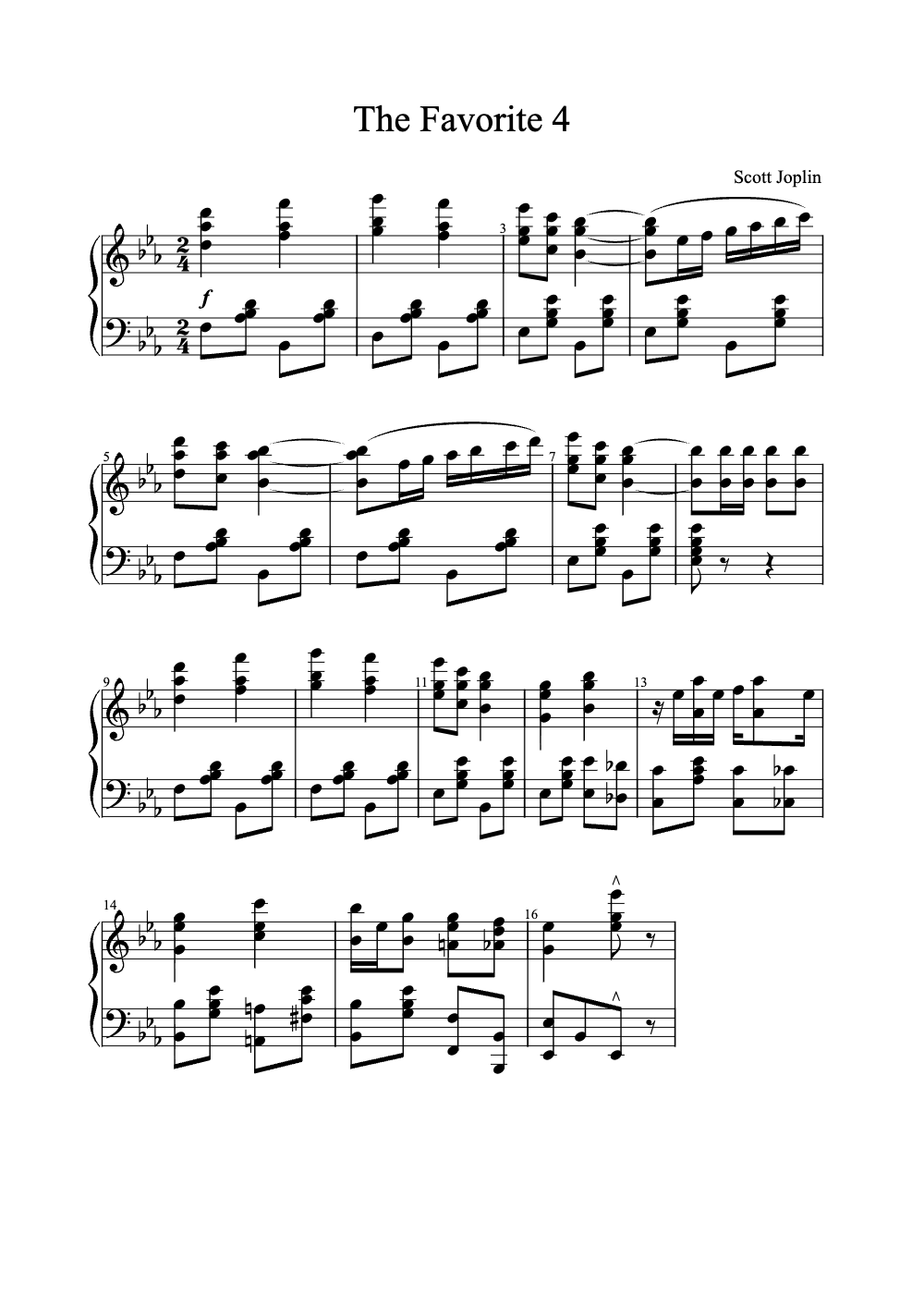 Sheet music preview for The Favorite 4
