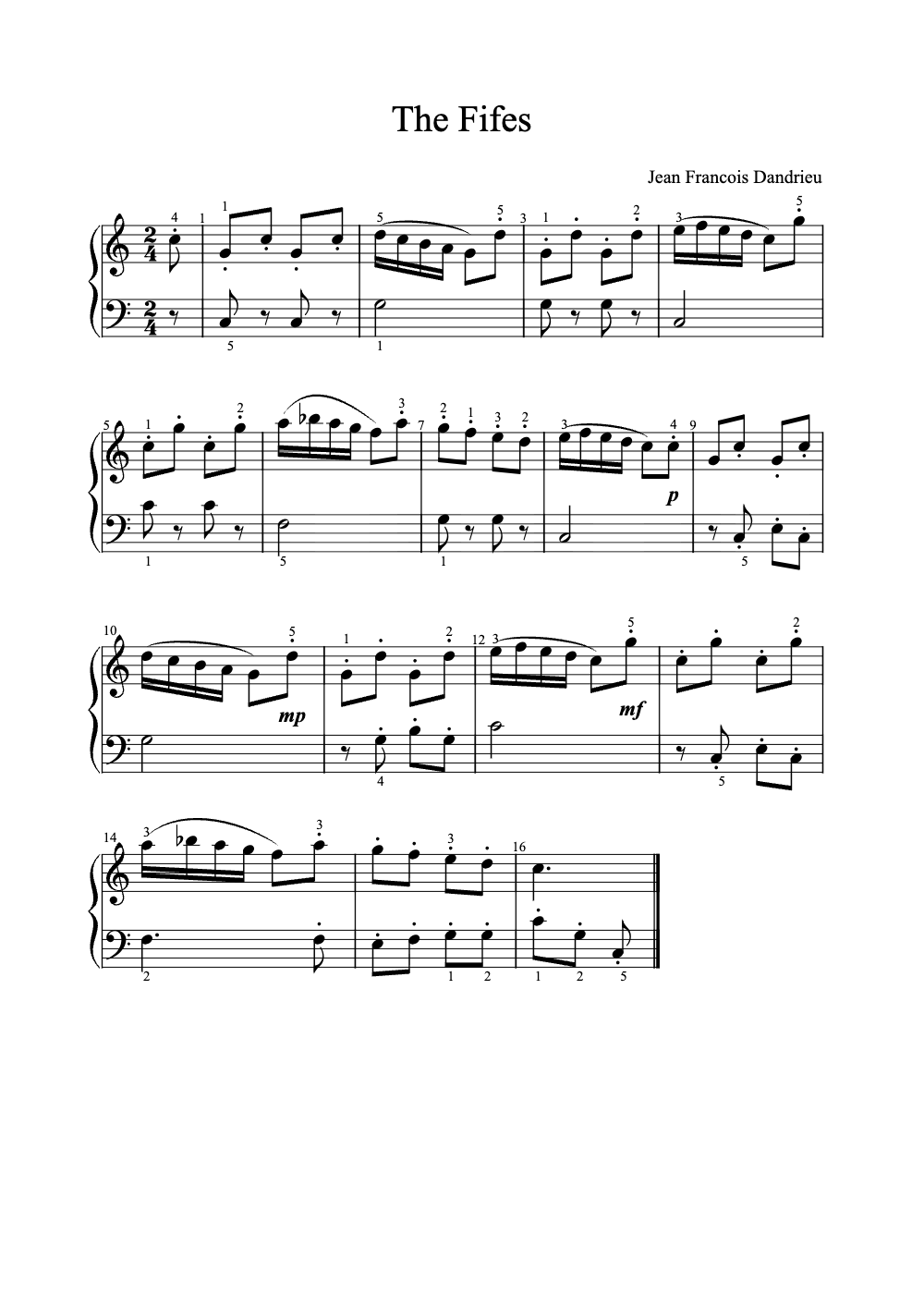 Sheet music preview for The Fifes